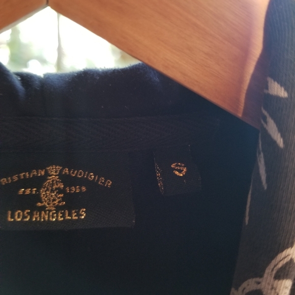 Small Christian Audigier Hoodie zip up Sweatshirt top Ladies Panther Black Gold - Picture 7 of 16